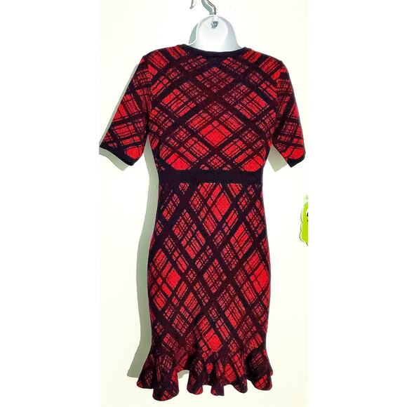 Nina Leonard Womens Red Sweater Dress SIze Small Mermaid Office Bodycon Cocktail - Picture 2 of 8